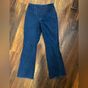 White House Black Market Dark Blue Flare Jeans Trouser high rise
